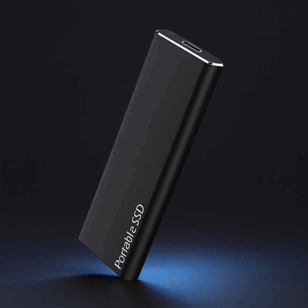 SSD externa portátil de aluminio – Transferencias rápidas, diseño ligero, USB-C