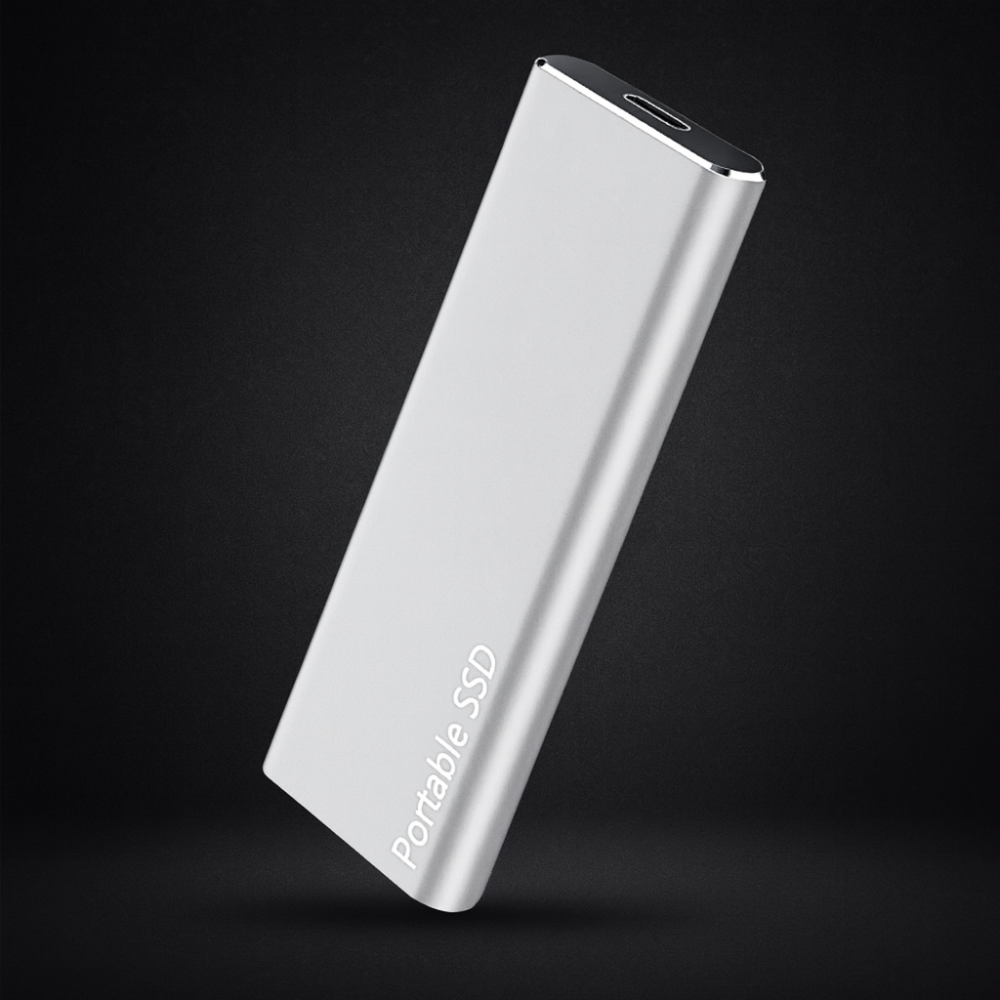 SSD externa portátil de aluminio – Transferencias rápidas, diseño ligero, USB-C