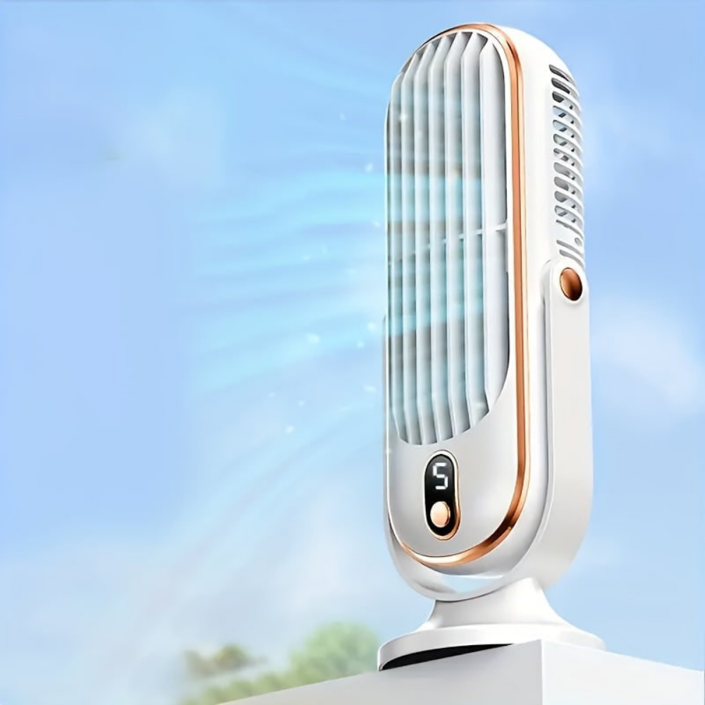 Ventilador de torre portátil con batería – enfriador por evaporación para uso en escritorio