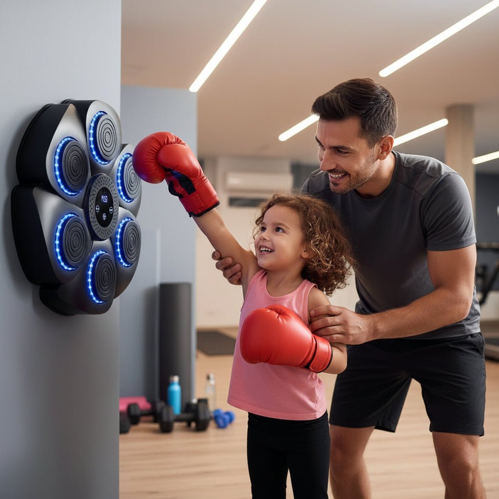 PUNCHBEAT – Máquina de boxeo inteligente con música Bluetooth y iluminación RGB