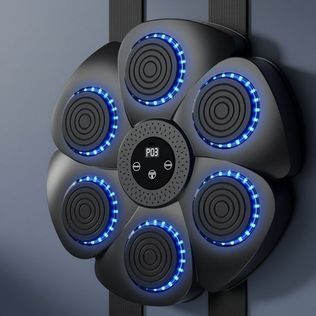 PUNCHBEAT – Máquina de boxeo inteligente con música Bluetooth y iluminación RGB