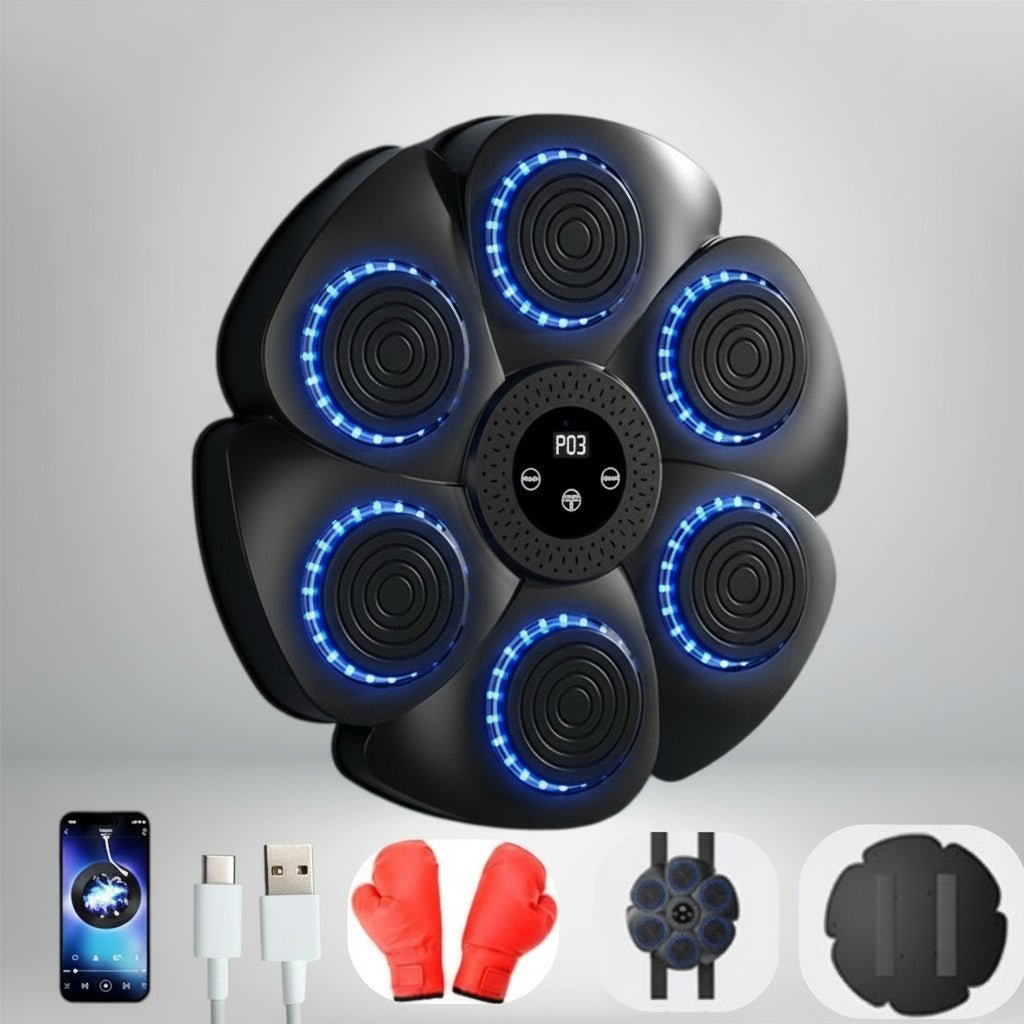 PUNCHBEAT – Máquina de boxeo inteligente con música Bluetooth y iluminación RGB