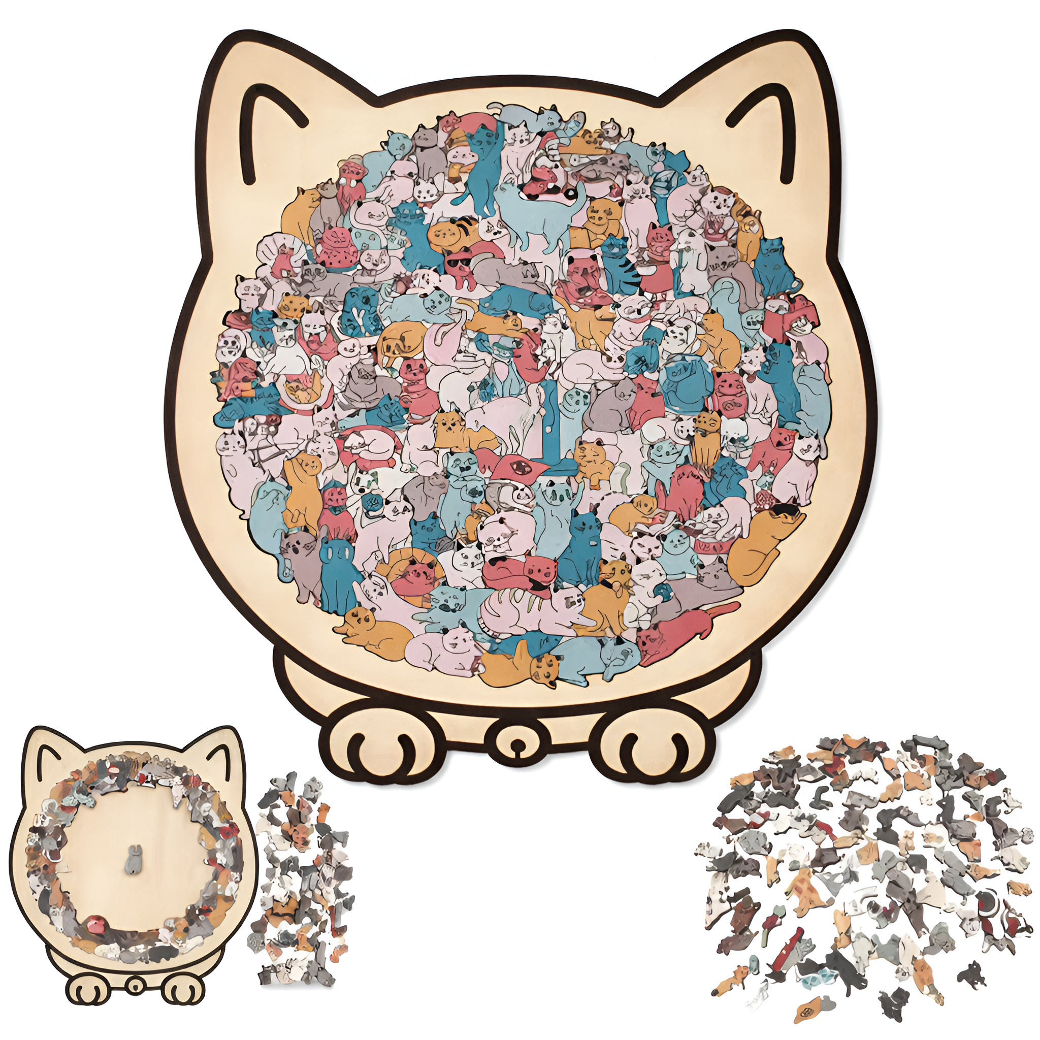 Tavi - Puzzle de gatos 135 piezas colores Morandi