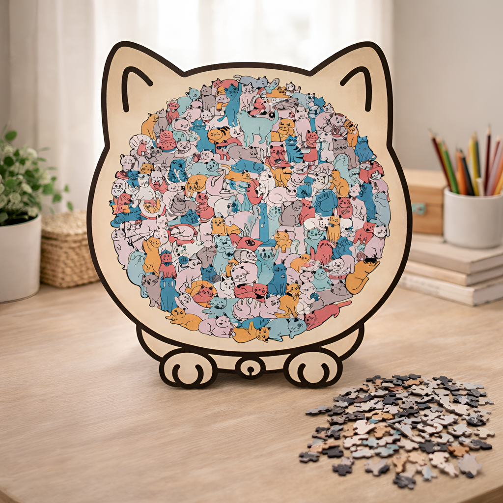 Tavi - Puzzle de gatos 135 piezas colores Morandi