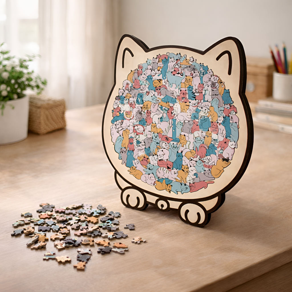Tavi - Puzzle de gatos 135 piezas colores Morandi