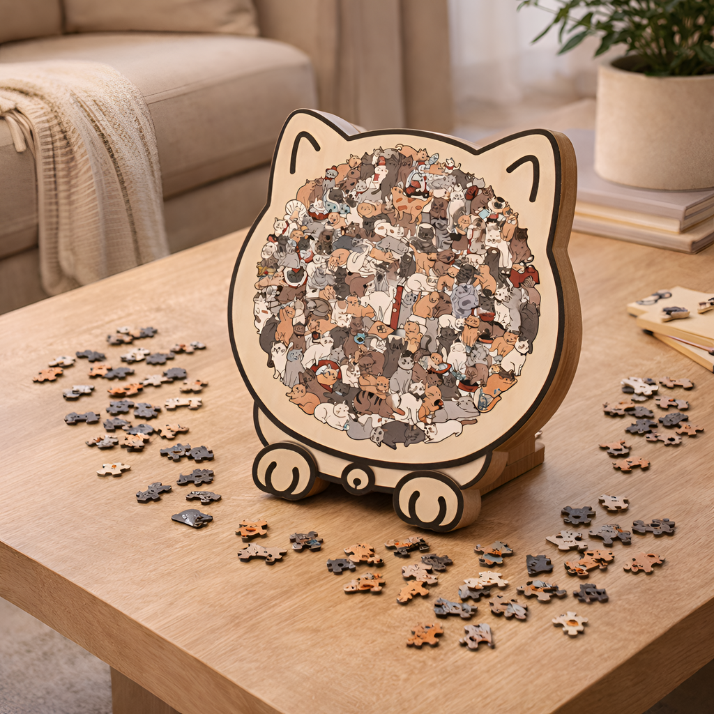 Tavi - Puzzle de gatos 135 piezas colores Morandi