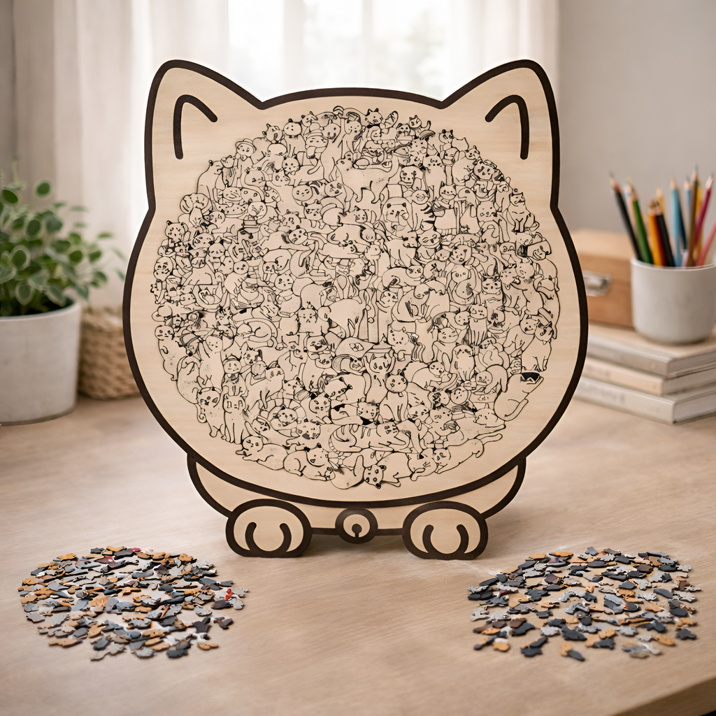 Tavi - Puzzle de gatos 135 piezas colores Morandi