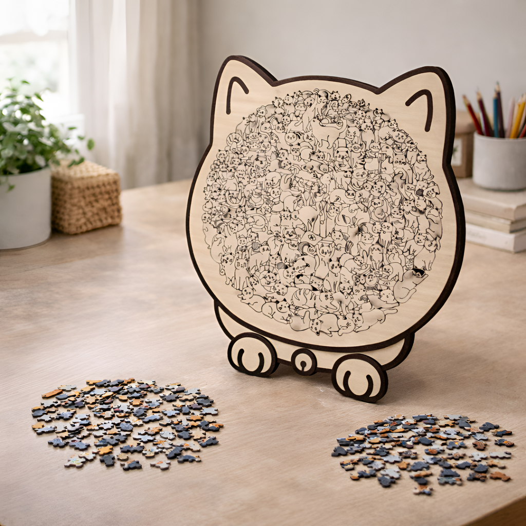 Tavi - Puzzle de gatos 135 piezas colores Morandi