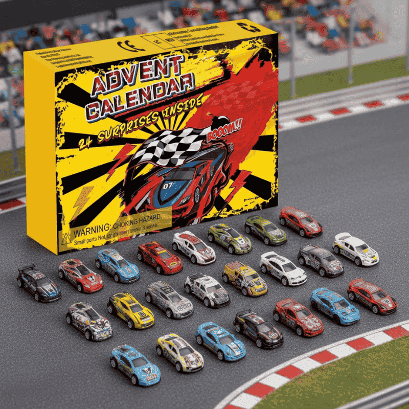 SPEEDCOUNT – Calendario de Adviento de coche de carreras con 24 sorpresas divertidas para niños