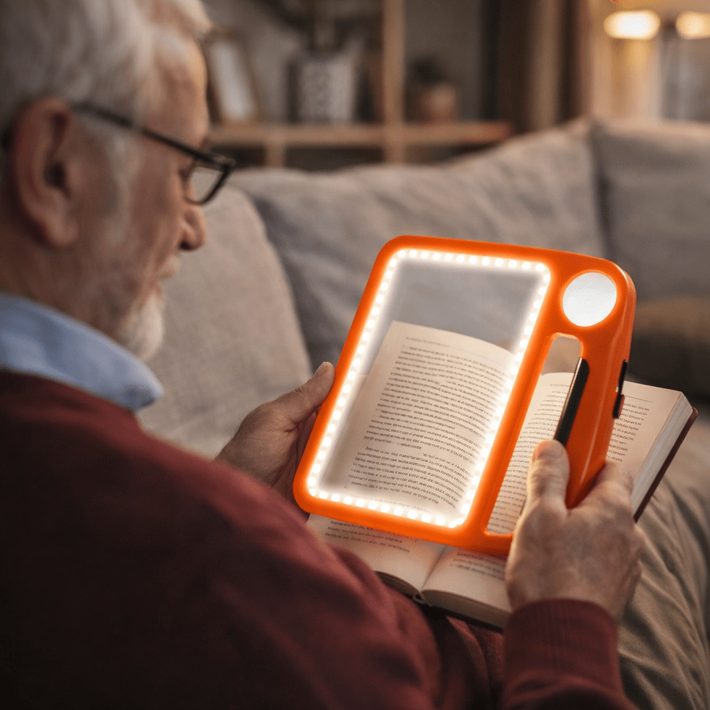 SEHKOMFORT – Lupa de mano con LED y aumento de 5x/10x para una lectura clara