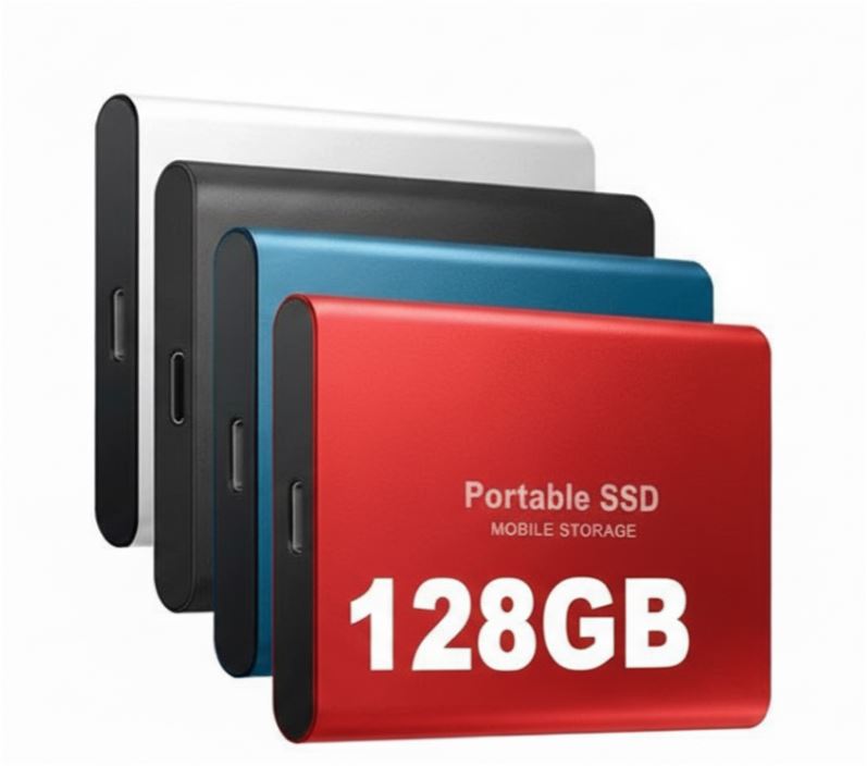 SSD de 128GB ultra-rápida con diseño compacto y robusto