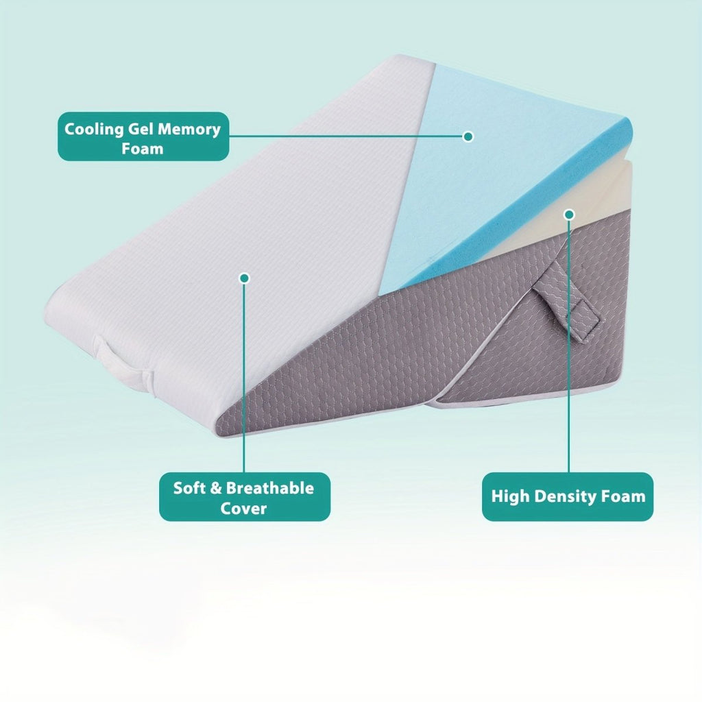 COMFORTRISE – Almohada en forma de cuña ajustable de espuma viscoelástica para la relajación de la espalda y las piernas