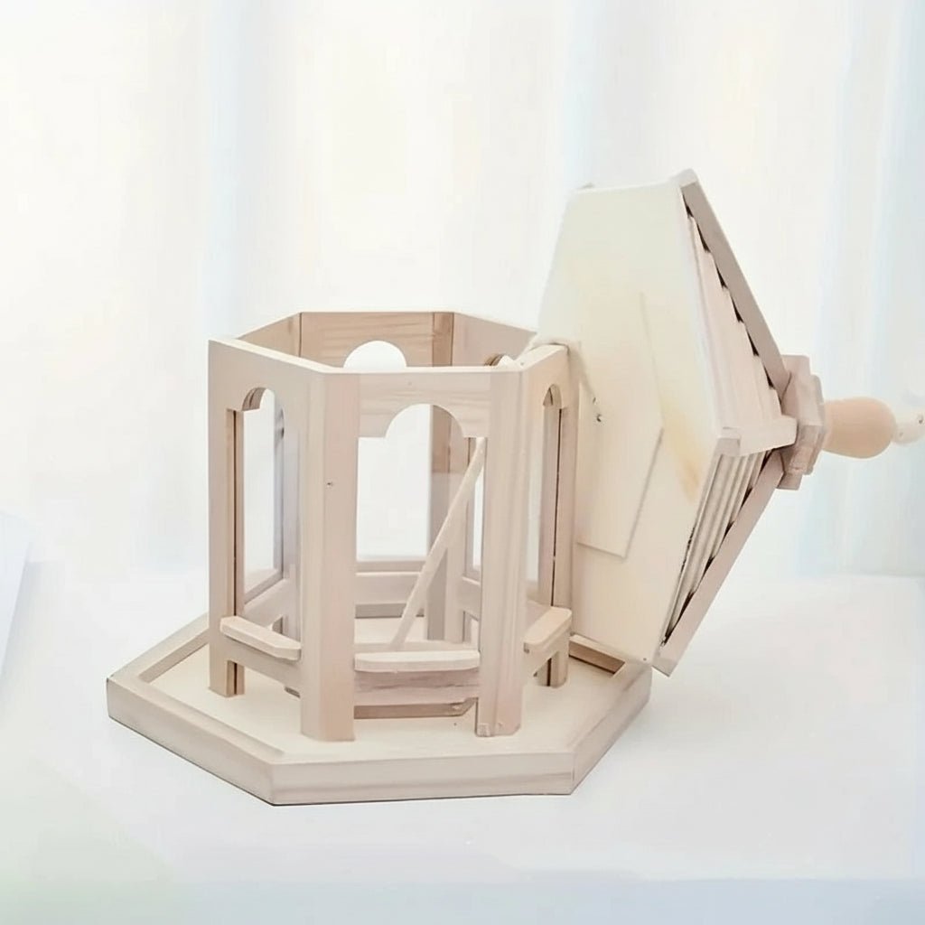 NATUREWELL – Casa para pájaros rústica, hecha a mano, con sistema de agua integrado de madera