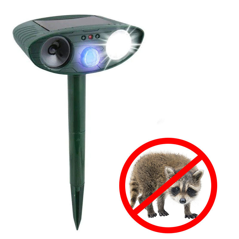 Repelente Ultrasónico para Raccoons - Repelente de Animales y Plagas Solar - Deshágase de los Raccoons en 48 Horas