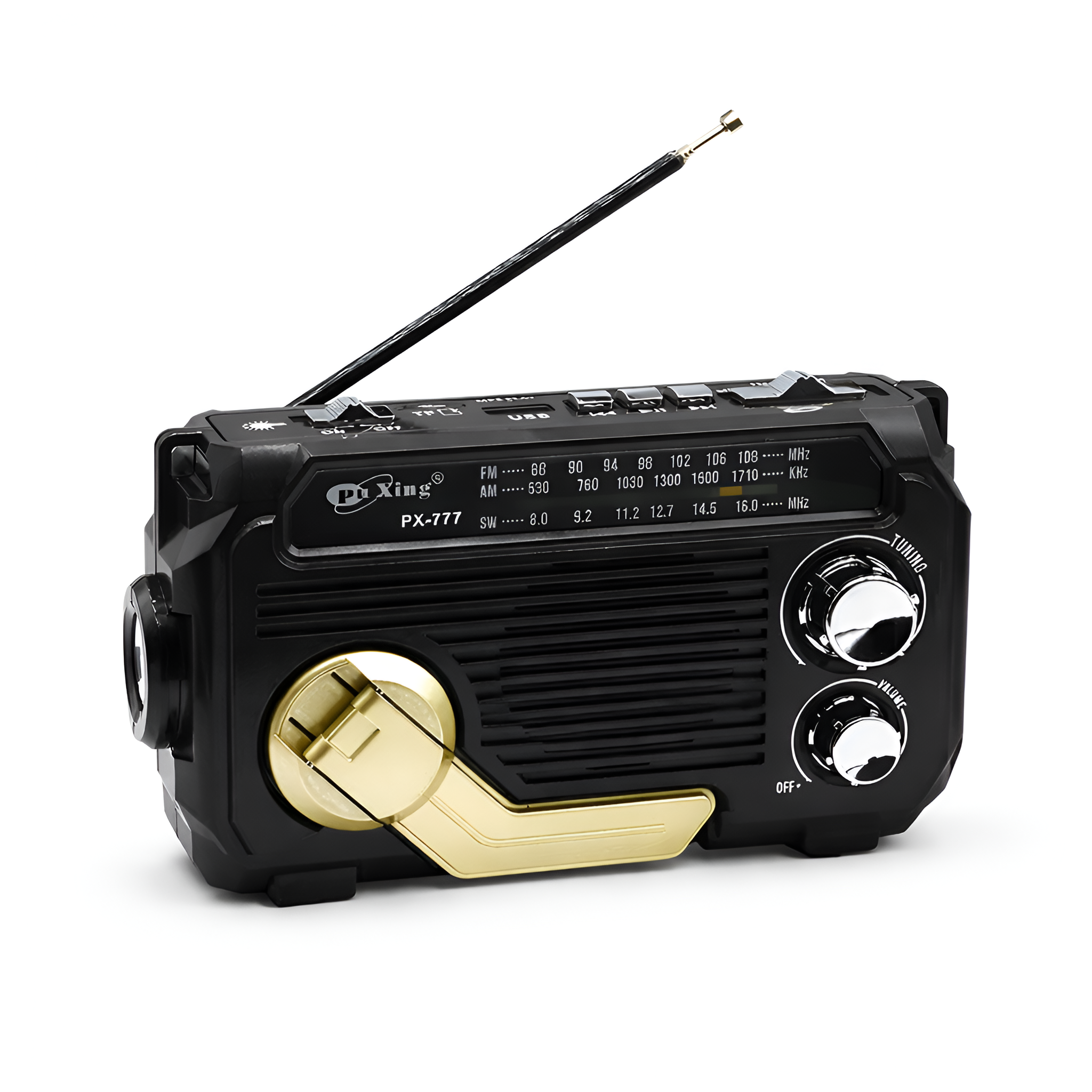Séraphin - Radio Portátil Solar Multifunción AM FM con Manivela