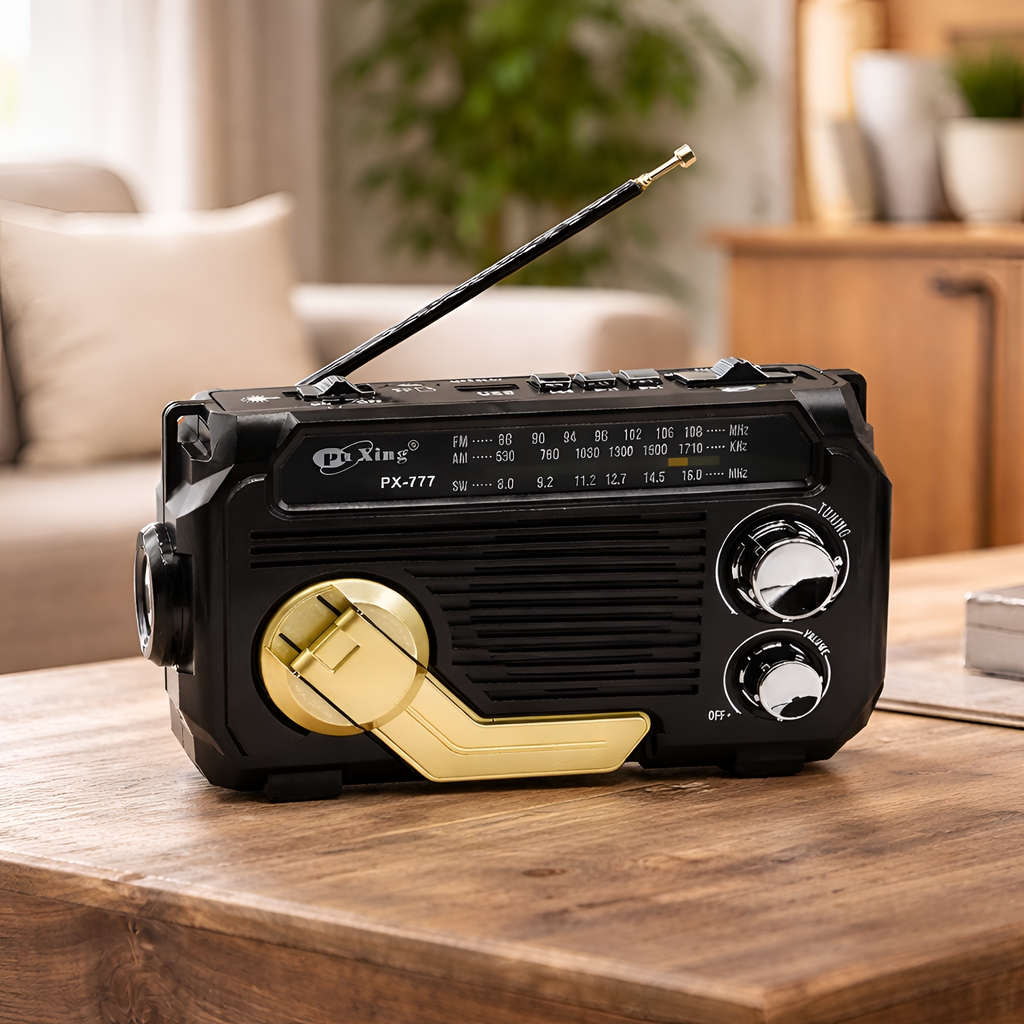 Séraphin - Radio Portátil Solar Multifunción AM FM con Manivela