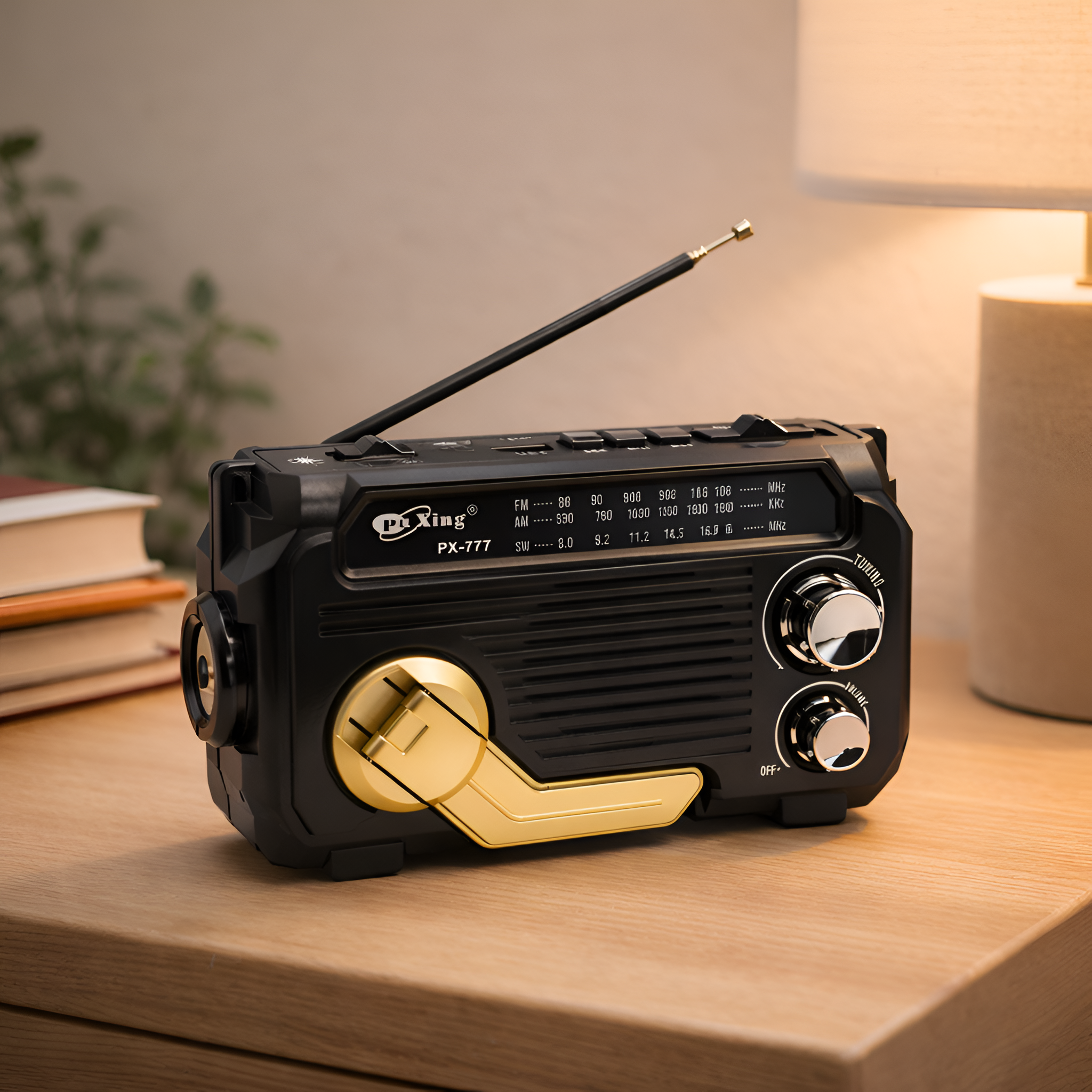 Séraphin - Radio Portátil Solar Multifunción AM FM con Manivela