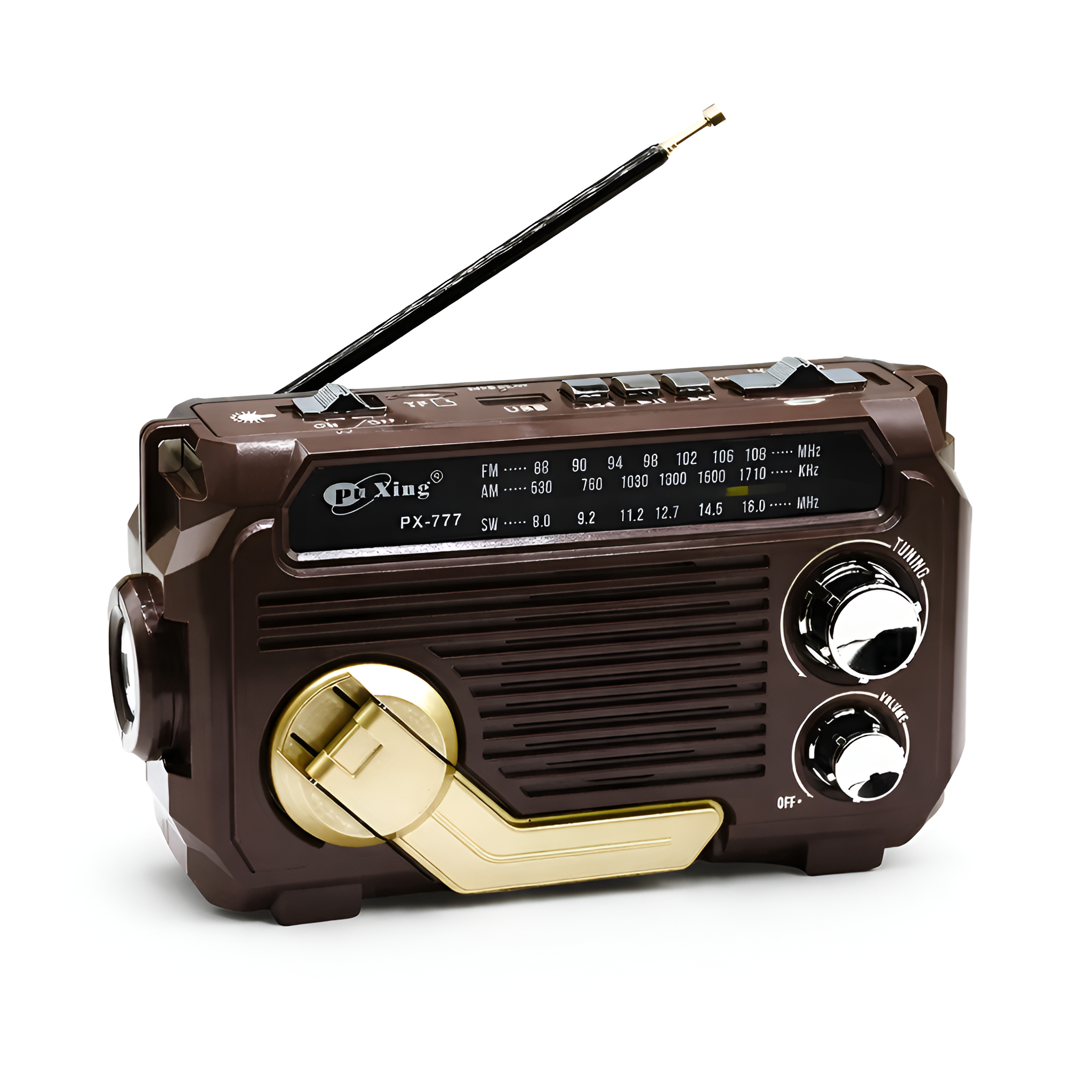 Séraphin - Radio Portátil Solar Multifunción AM FM con Manivela