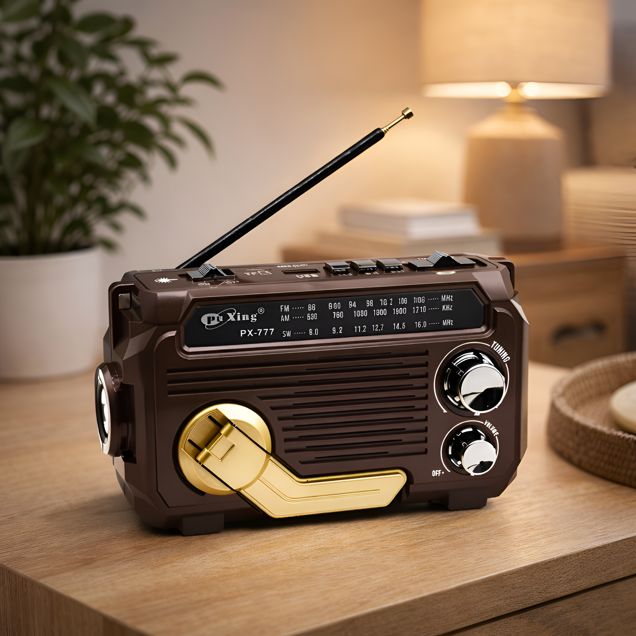 Séraphin - Radio Portátil Solar Multifunción AM FM con Manivela