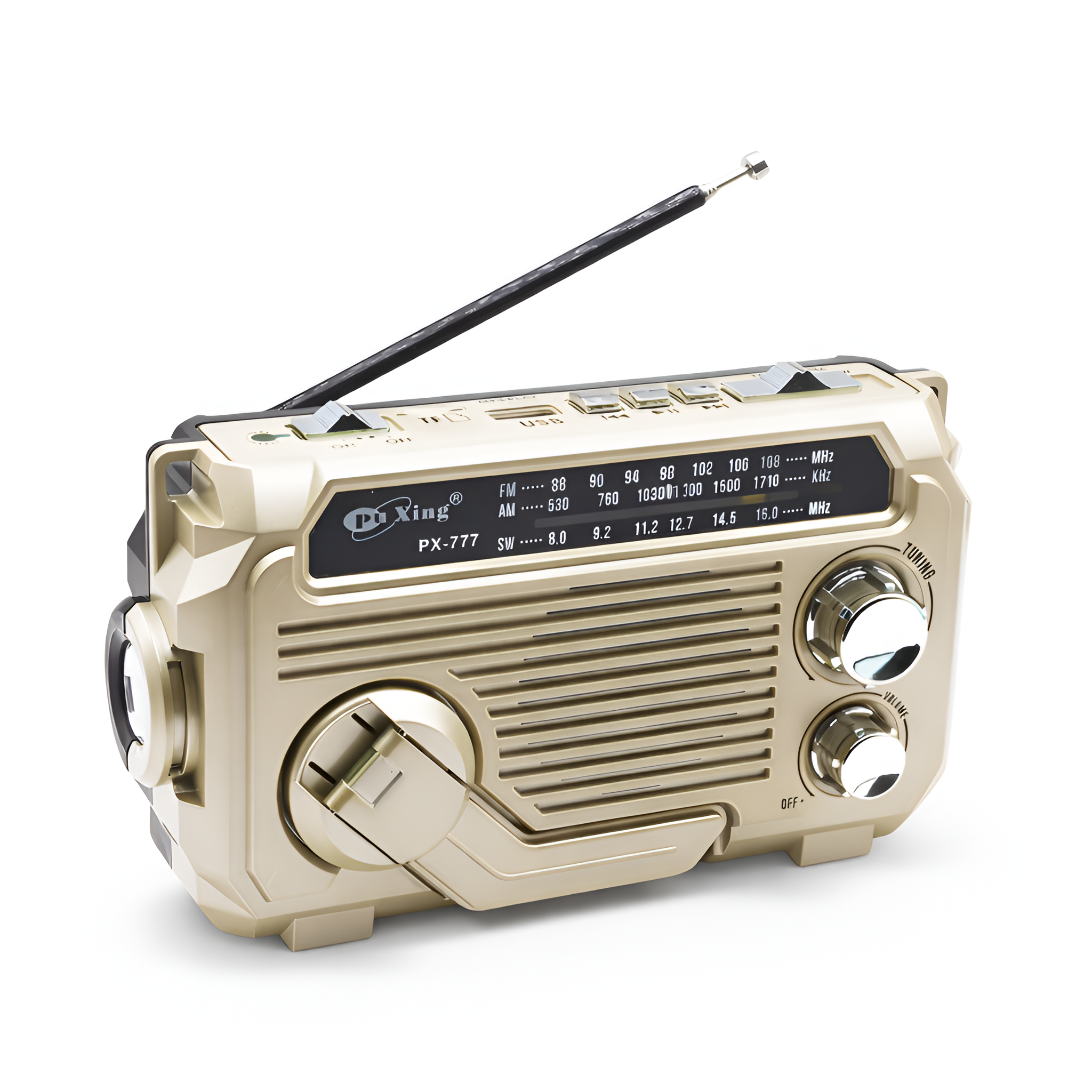 Séraphin - Radio Portátil Solar Multifunción AM FM con Manivela