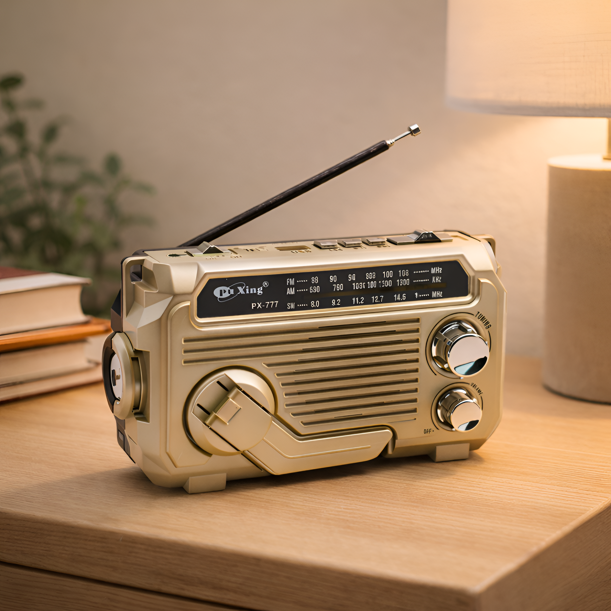 Séraphin - Radio Portátil Solar Multifunción AM FM con Manivela
