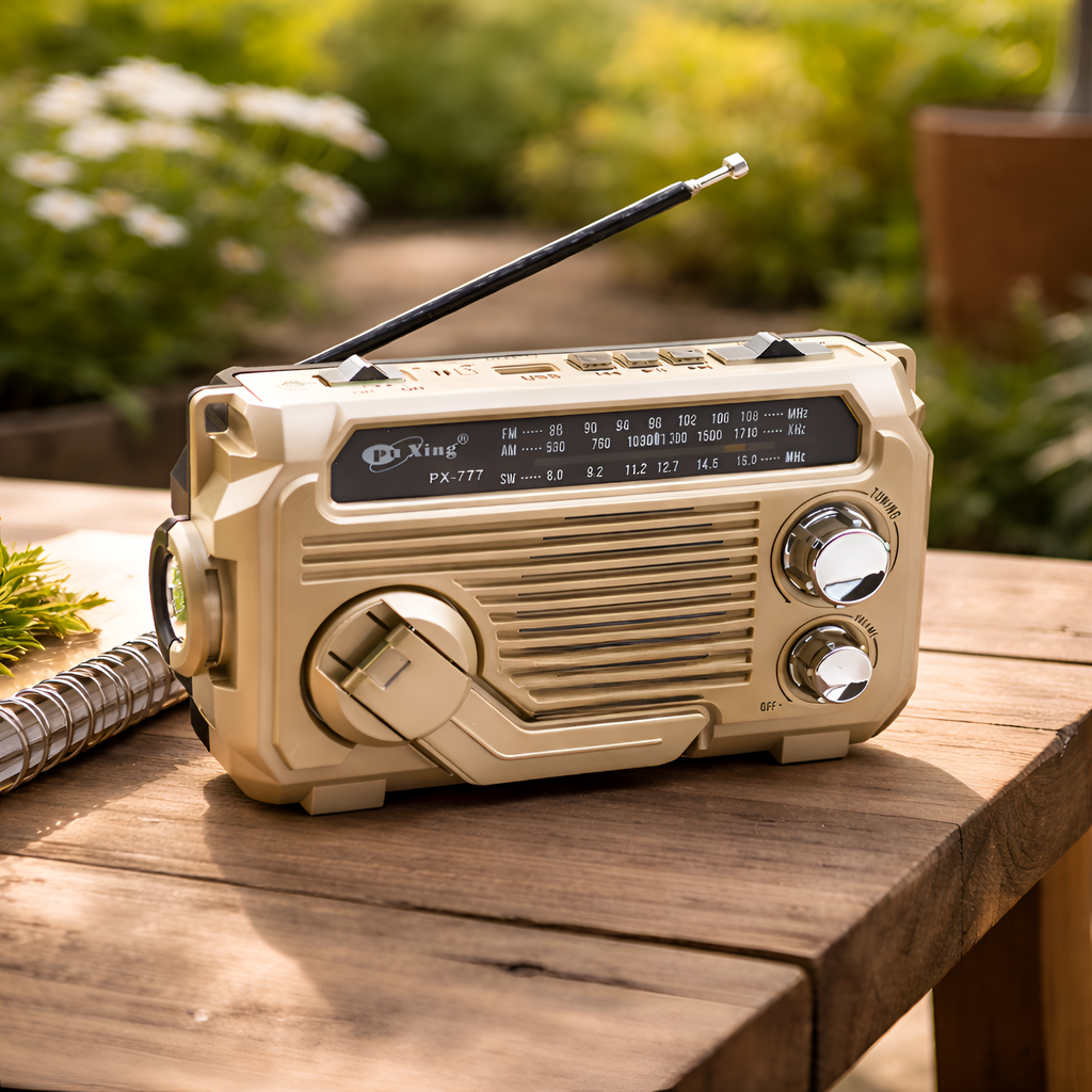 Séraphin - Radio Portátil Solar Multifunción AM FM con Manivela