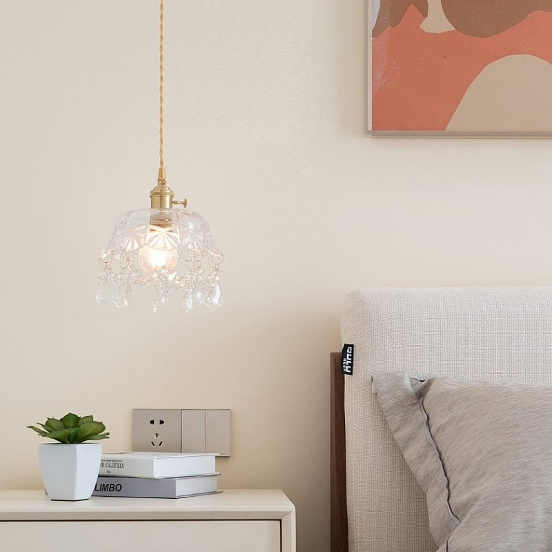 Clarivelle | Lámpara colgante de cristal con colgantes de vidrio