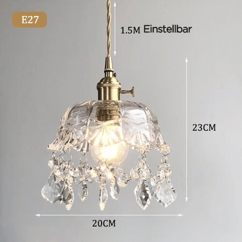 Clarivelle | Lámpara colgante de cristal con colgantes de vidrio