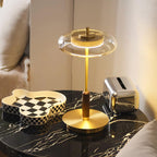 Lumisol | Lámpara de mesa de vidrio y madera