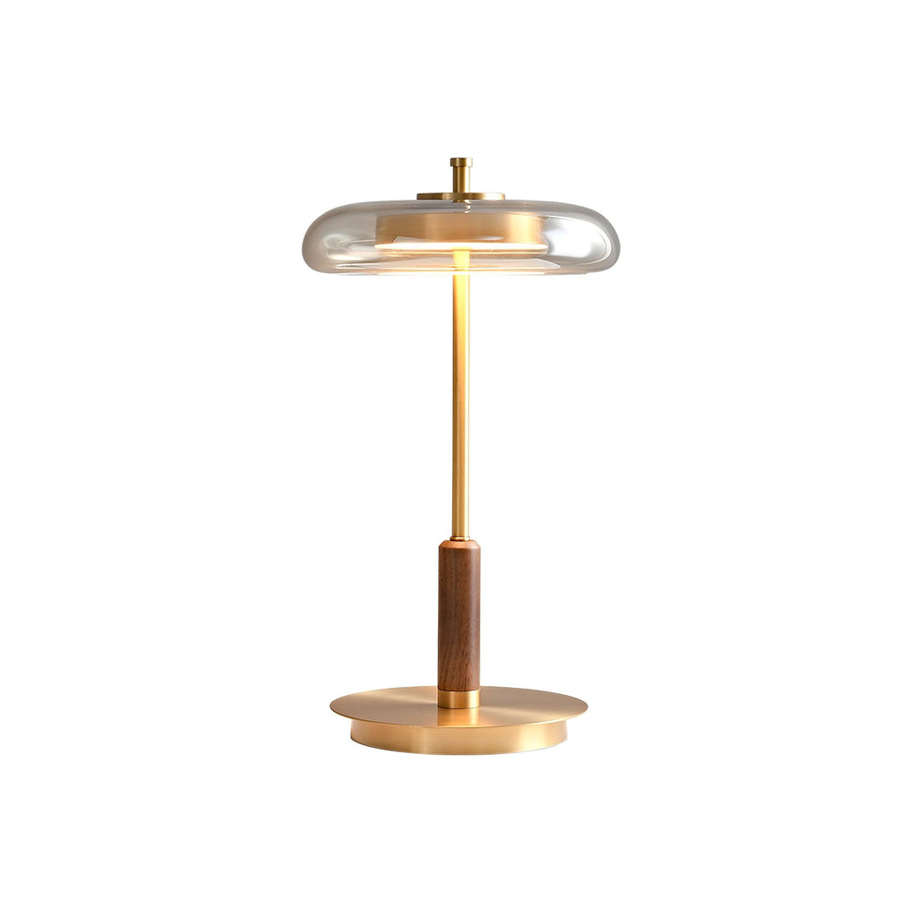 Lumisol | Lámpara de mesa de vidrio y madera