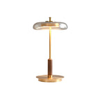 Lumisol | Lámpara de mesa de vidrio y madera