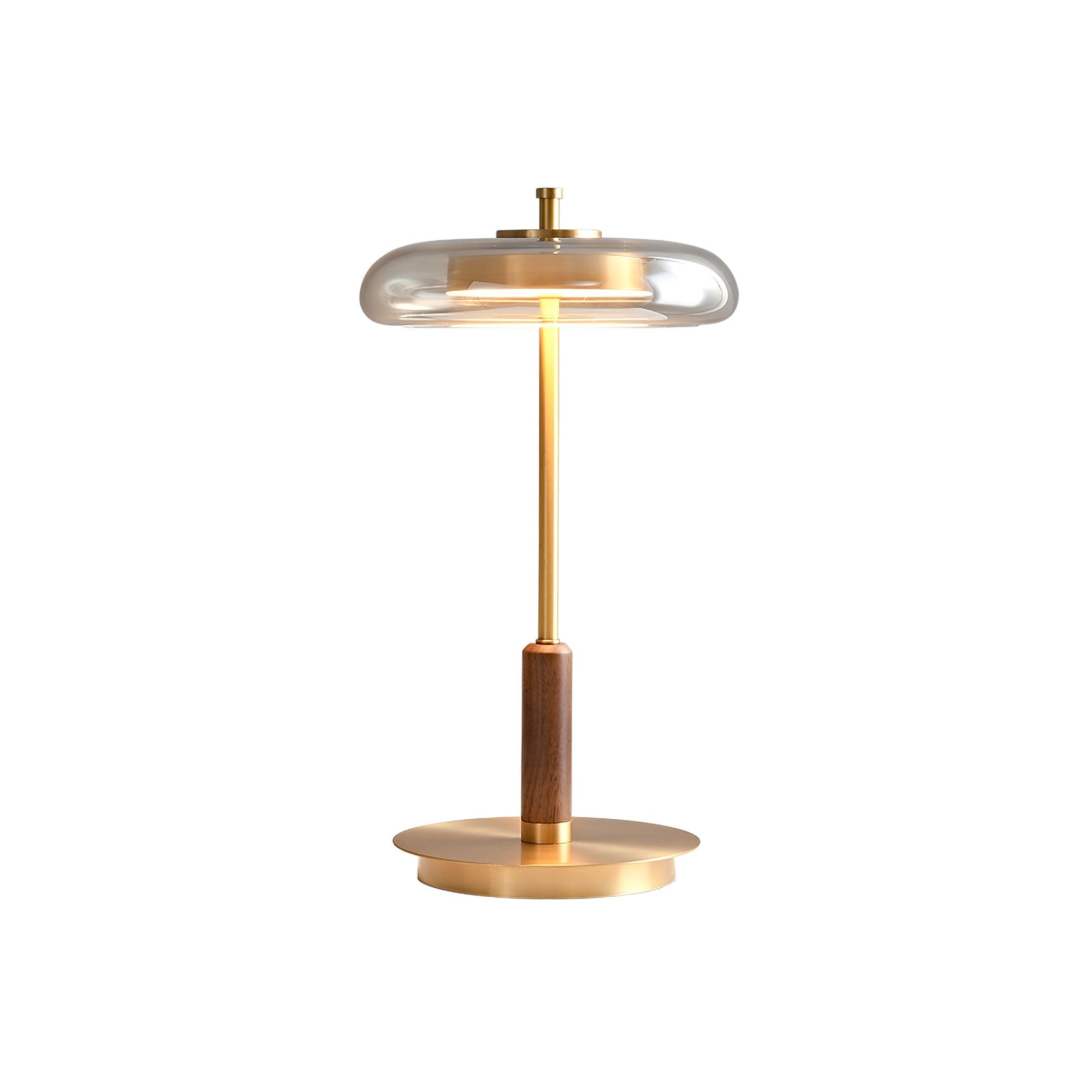 Lumisol | Lámpara de mesa de vidrio y madera