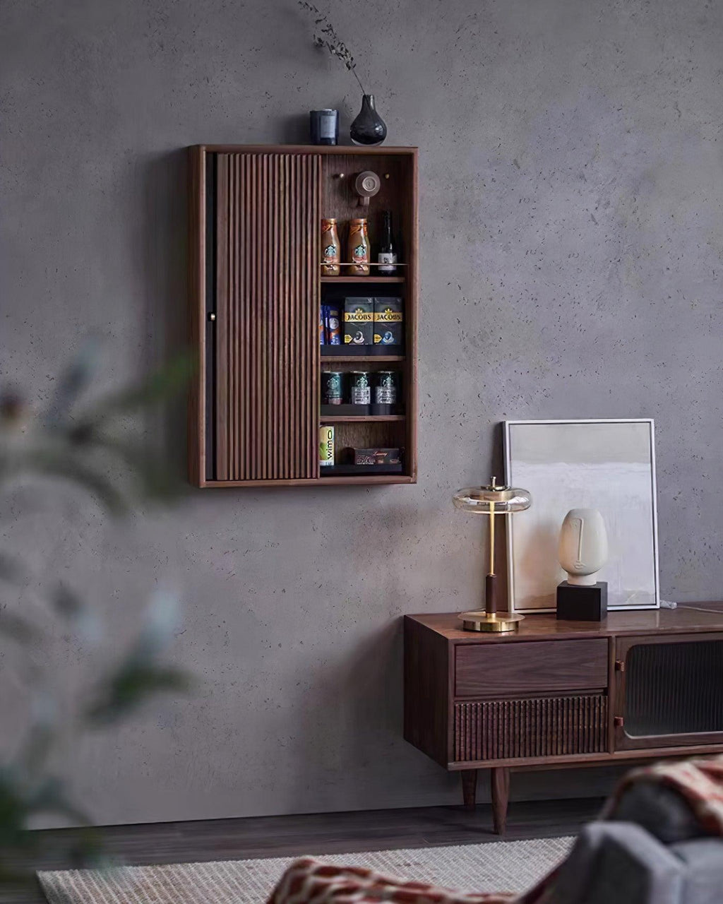 Lumisol | Lámpara de mesa de vidrio y madera