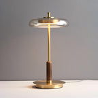 Lumisol | Lámpara de mesa de vidrio y madera