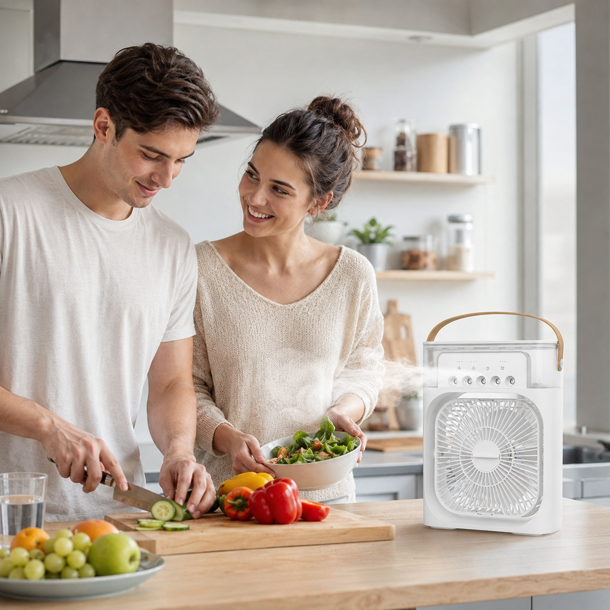 Enfriador de Aire Portátil 3 en 1 con Ventilador y Humidificador