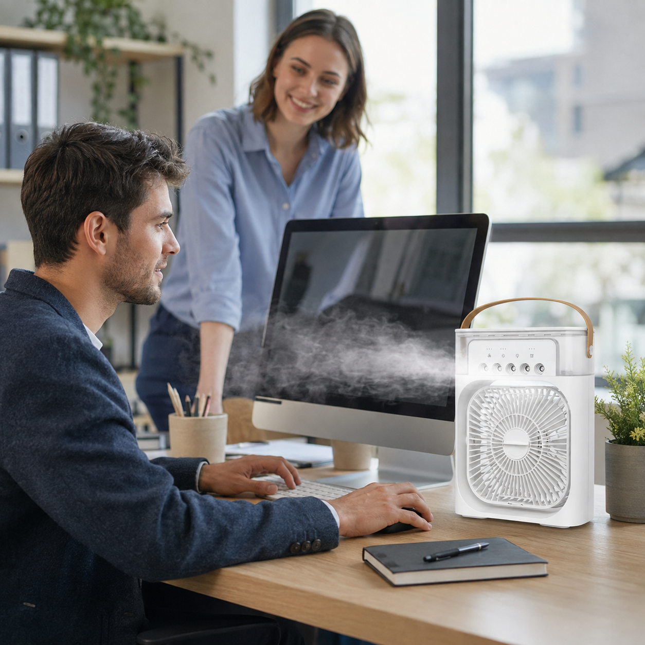 Enfriador de Aire Portátil 3 en 1 con Ventilador y Humidificador