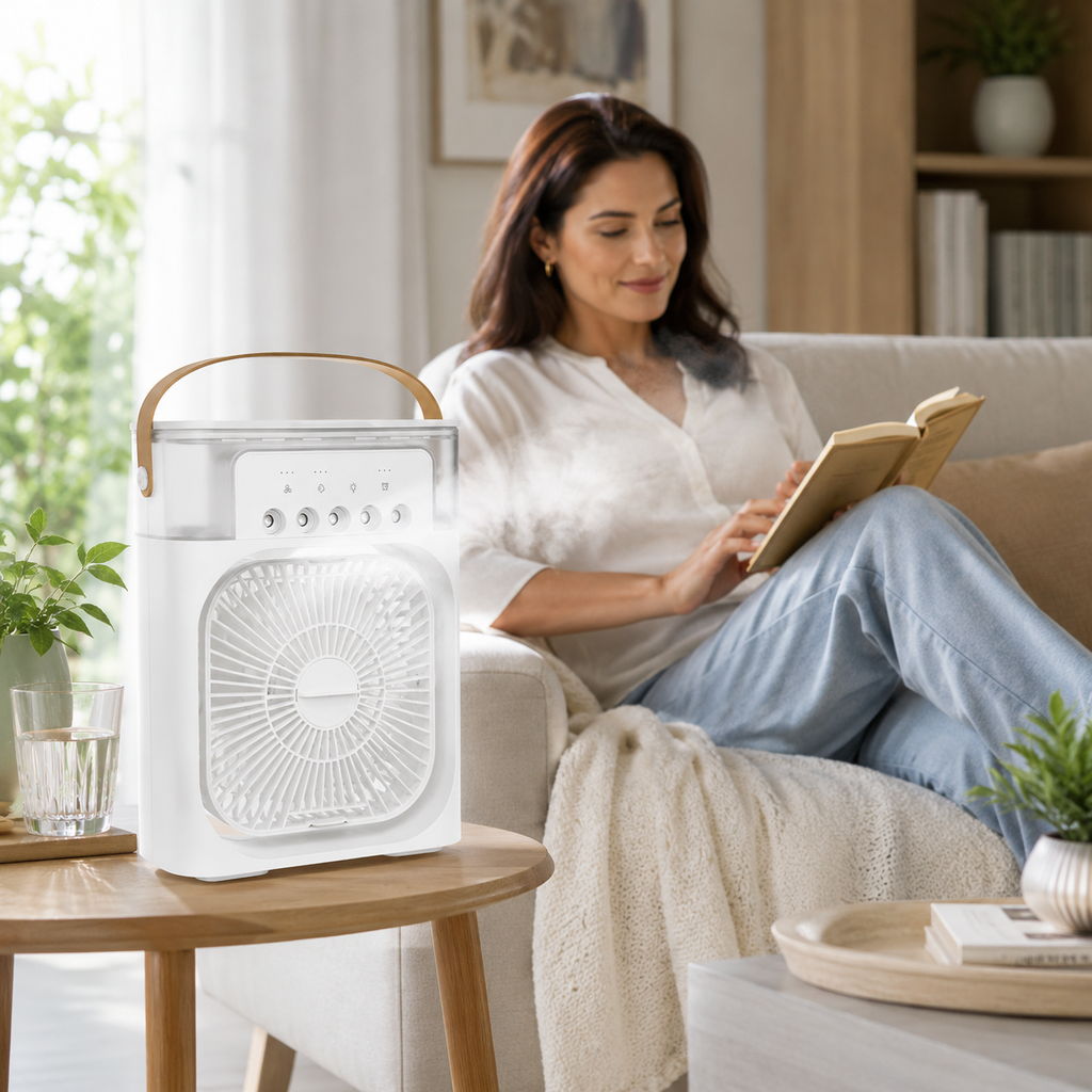 Enfriador de Aire Portátil 3 en 1 con Ventilador y Humidificador