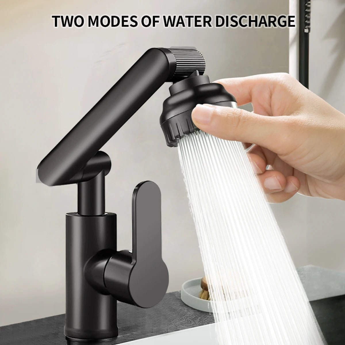 Grifo de Cocina Ajustable y Flexible AquaFlex con Brazo Giratorio de 360° y Doble Modo de Chorro de Agua