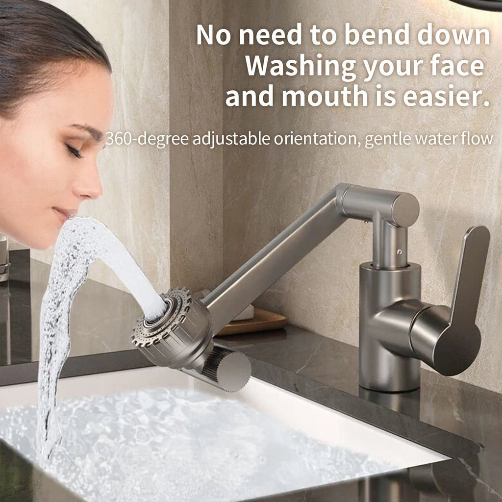 Grifo de Cocina Ajustable y Flexible AquaFlex con Brazo Giratorio de 360° y Doble Modo de Chorro de Agua
