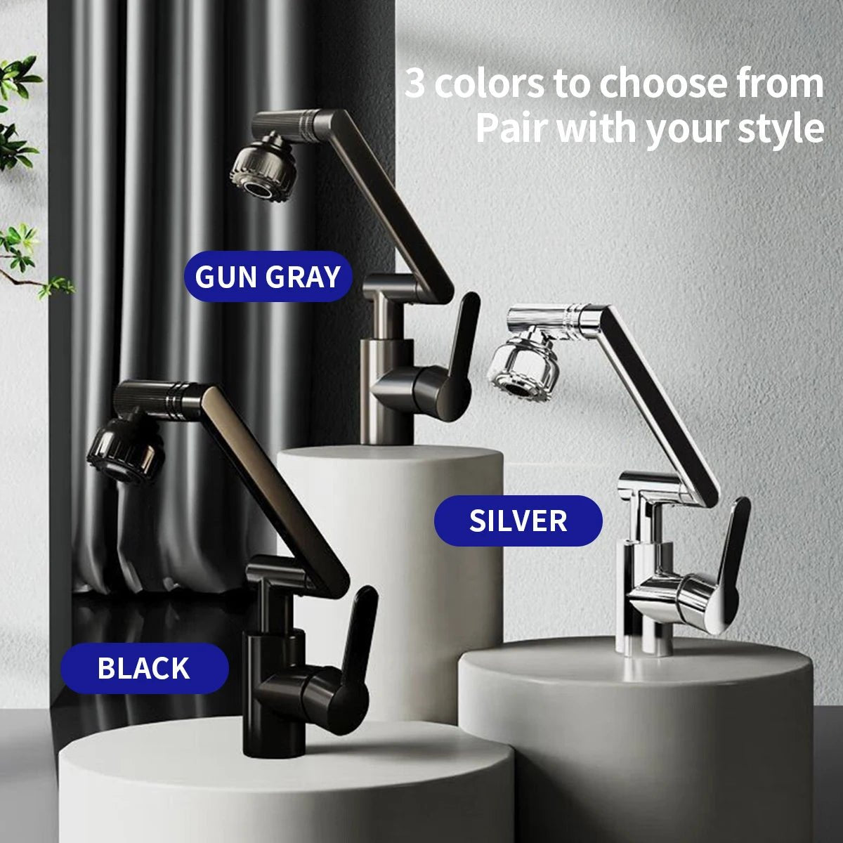 Grifo de Cocina Ajustable y Flexible AquaFlex con Brazo Giratorio de 360° y Doble Modo de Chorro de Agua