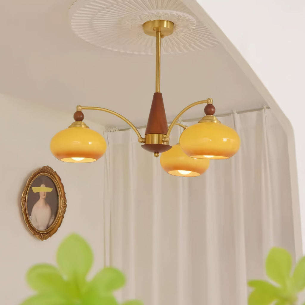 Clavira | Lámpara vintage de techo con cristal opalino