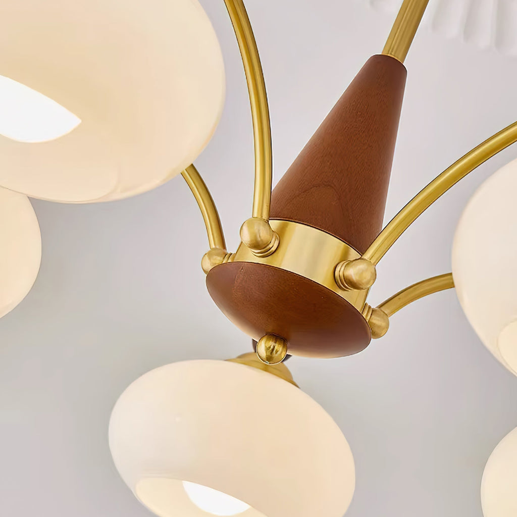 Clavira | Lámpara vintage de techo con cristal opalino