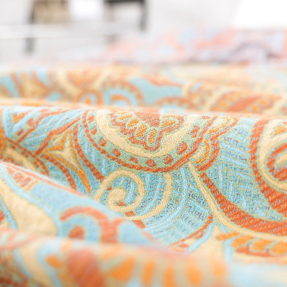 Manta Bohemia de Algodón Reversible con Diseño Paisley