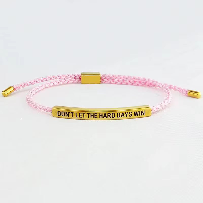 Pulsera de motivación de cuerda trenzada