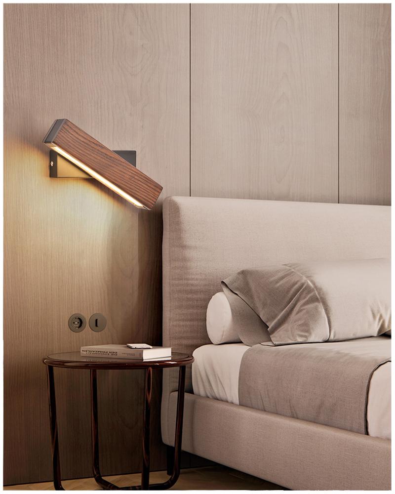 Alviro | Aplique LED de madera y hierro