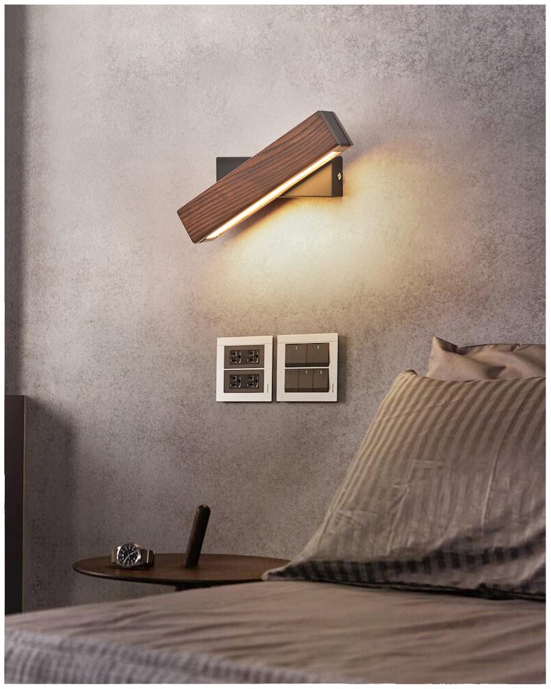 Alviro | Aplique LED de madera y hierro