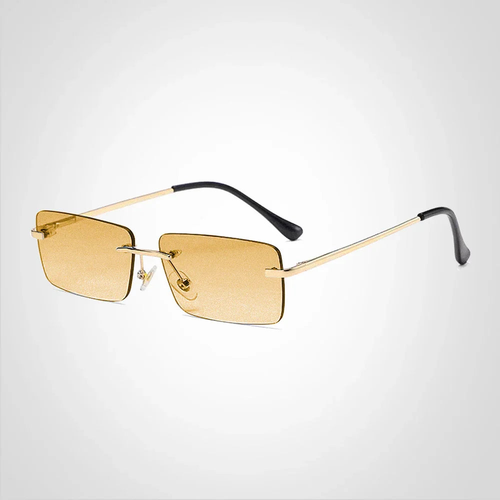 ClearView – Gafas de sol ligeras con montura rectangular sin borde y protección UV
