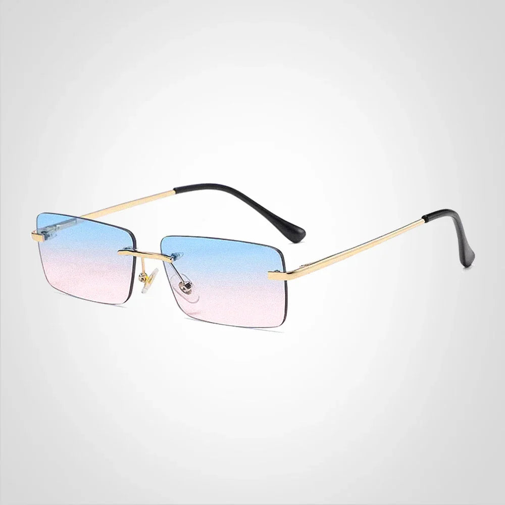 ClearView – Gafas de sol ligeras con montura rectangular sin borde y protección UV