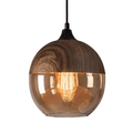 Royallure Lámpara de Techo Escandinava de Madera – Corona de Madera y Vidrio Ajustable