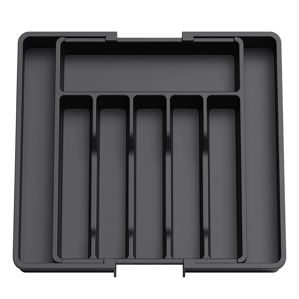 Organizador Expandible para Utensilios de Cocina con Ancho Ajustable – Compartimentos Dedicados para Cuchillos, Tenedores y Cucharas